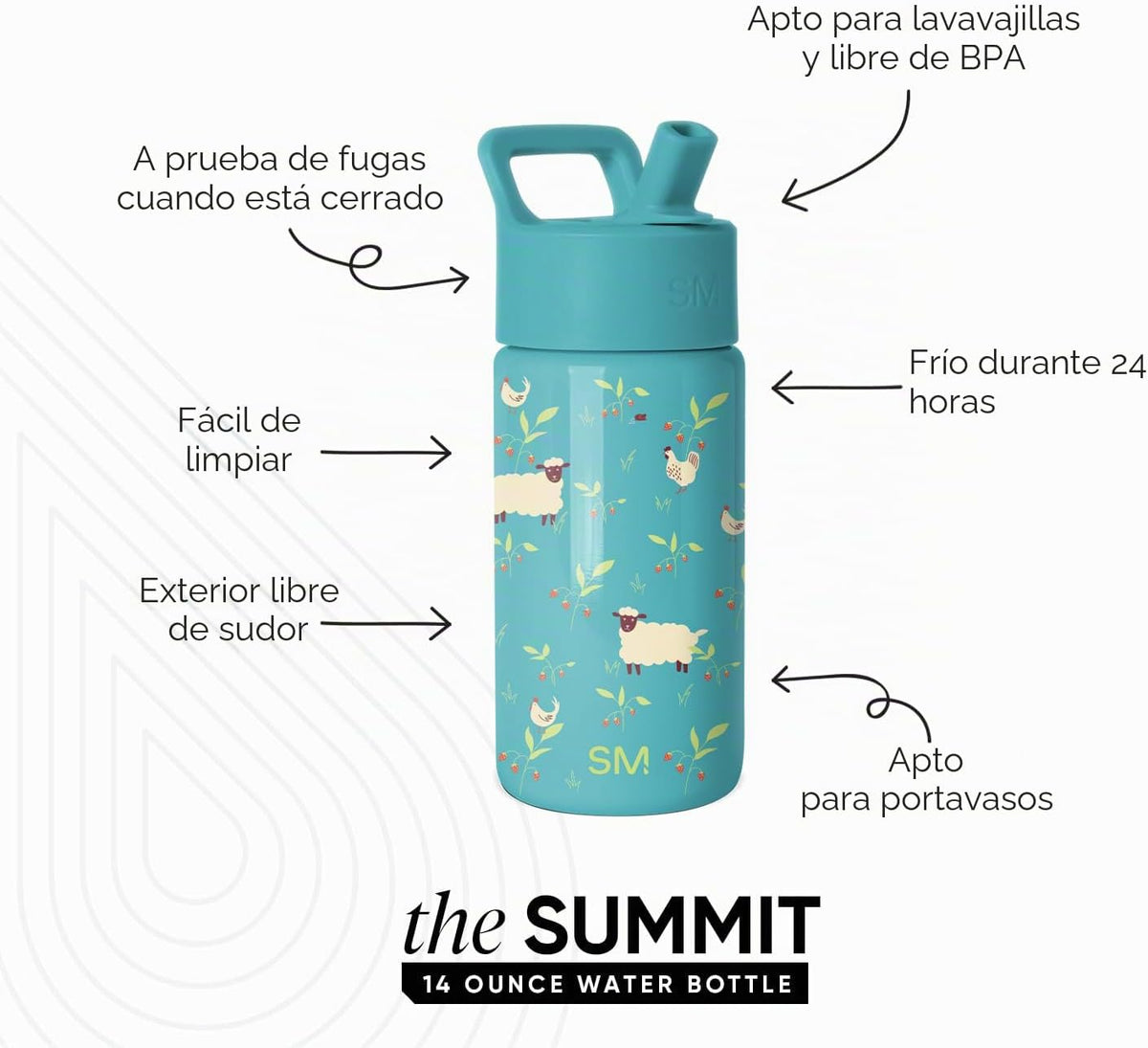 Simple Modern Botella de agua para niños y taza para niños pequeños...