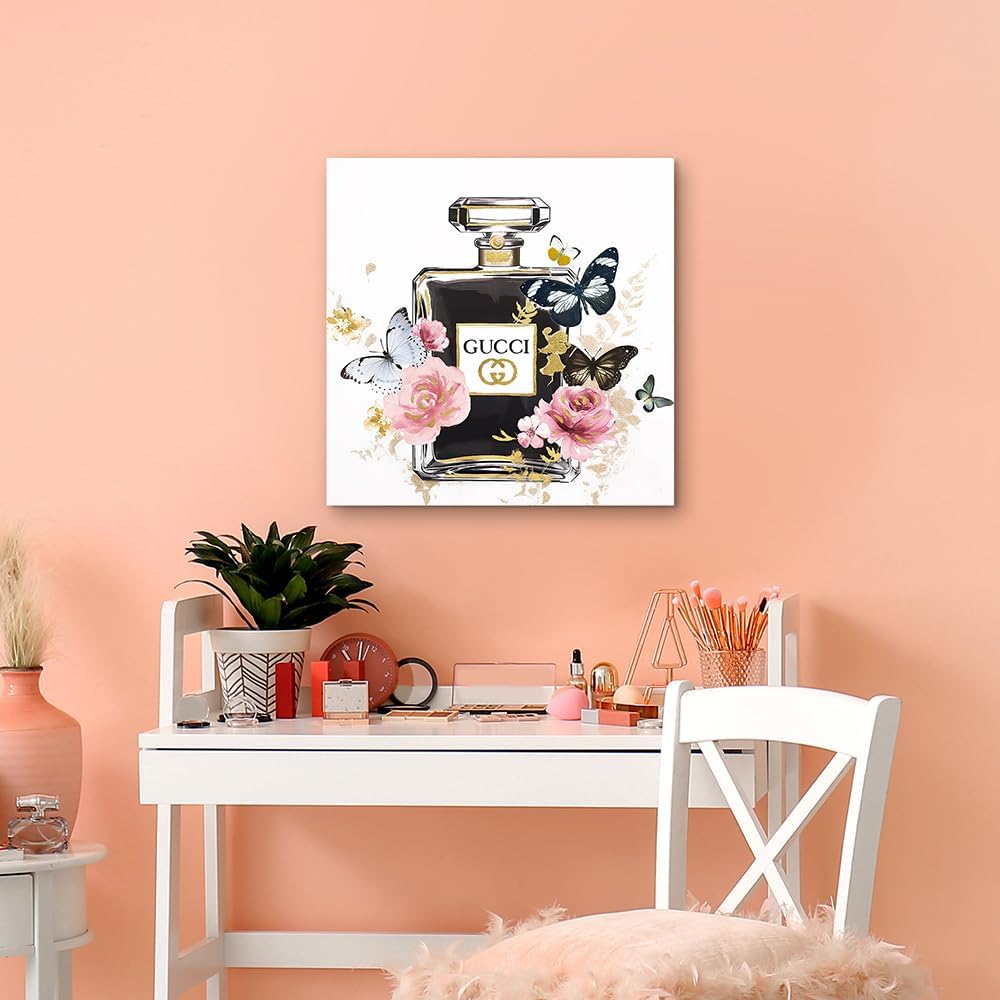 Dream Land Lienzo decorativo para pared con botella de perfume: pin...