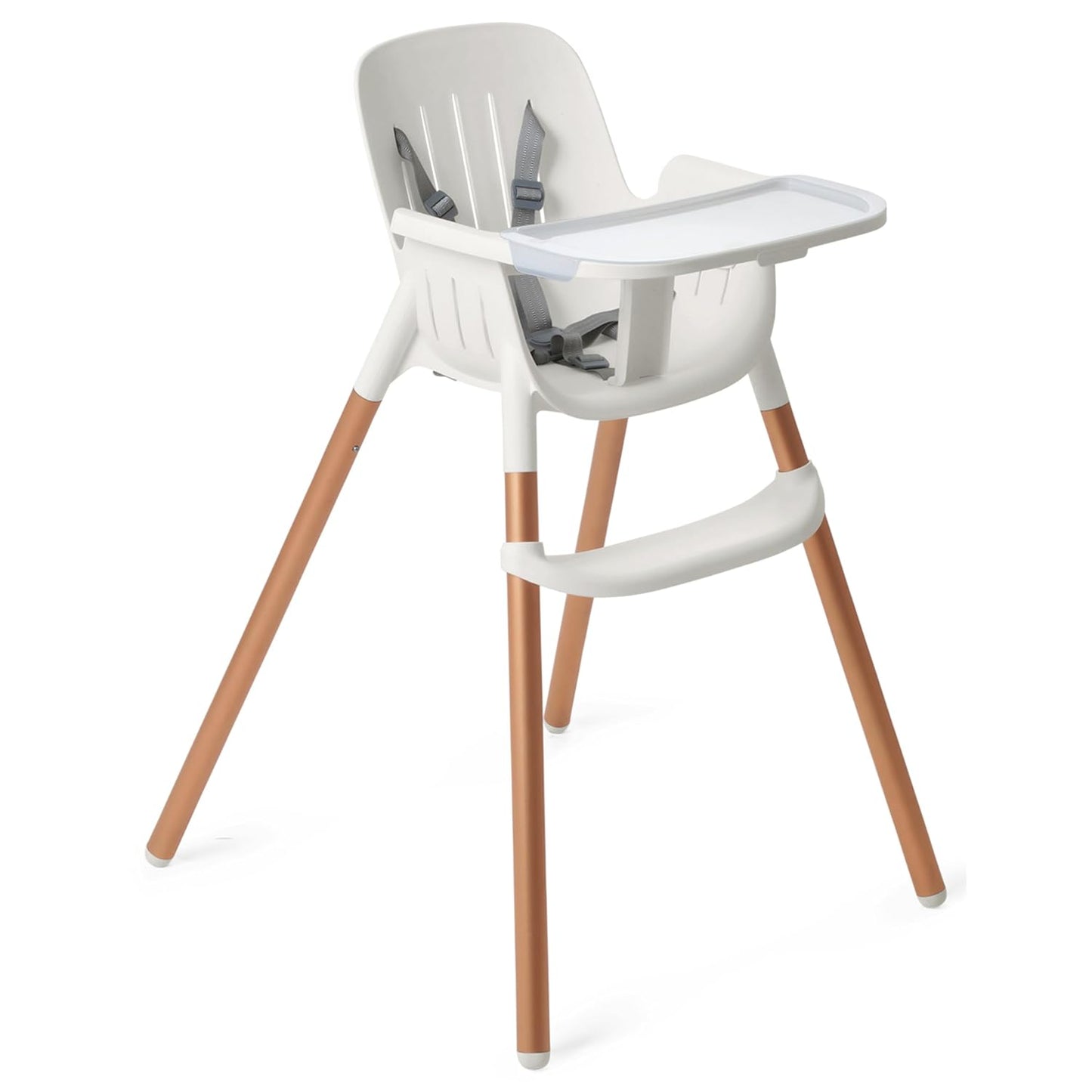 Silla alta PEG Poke - Polar (blanco y dorado) | Moderno y fácil de...