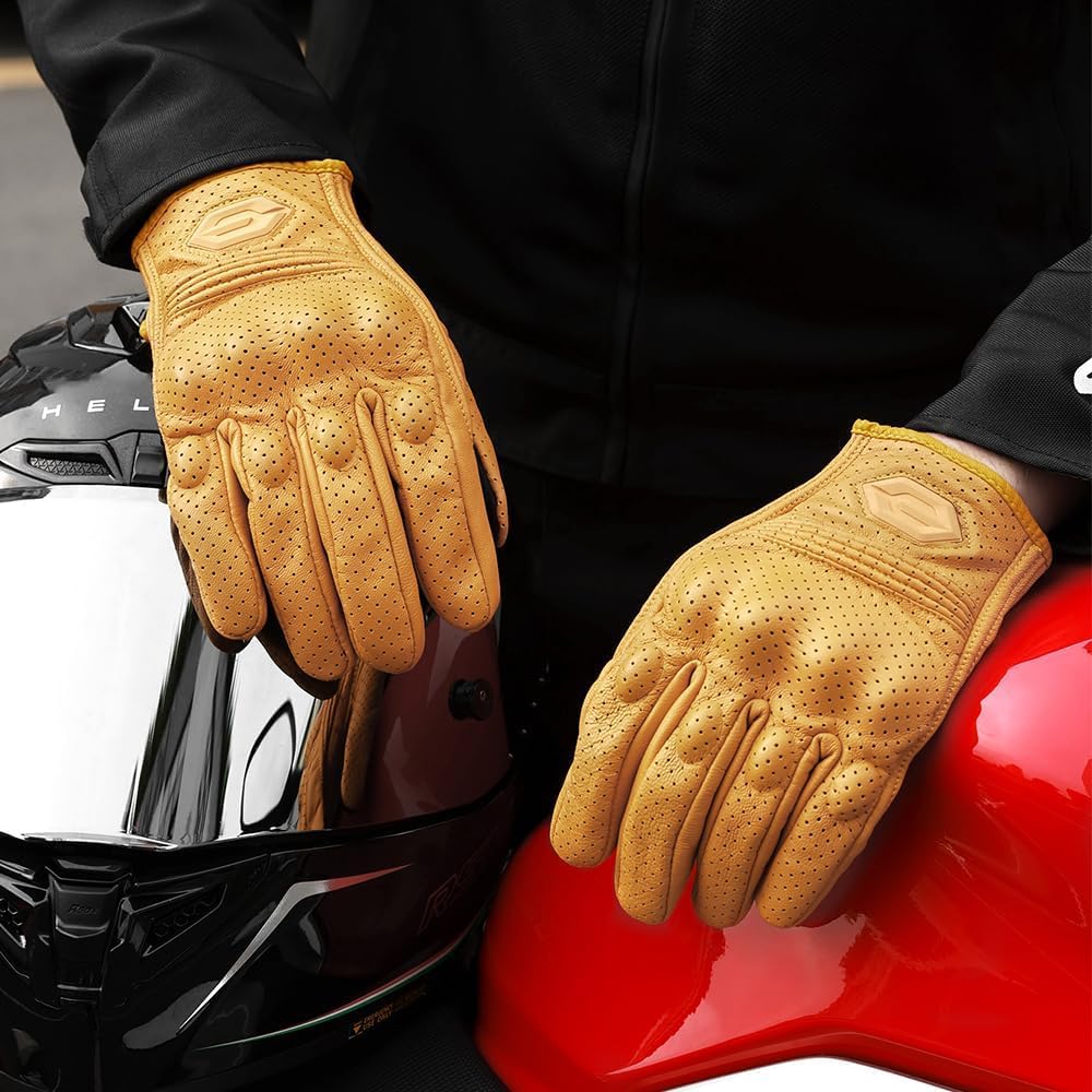 Guantes de motocicleta para hombre, protección táctil y nudillos, g...