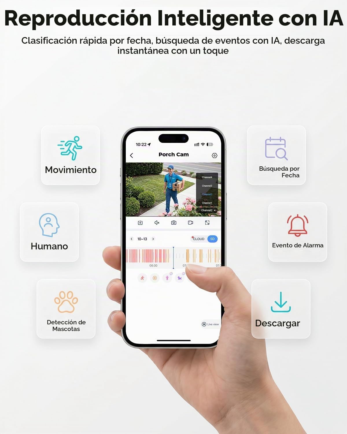 Carltec Cámaras de seguridad para exteriores de 4MP alimentadas por...