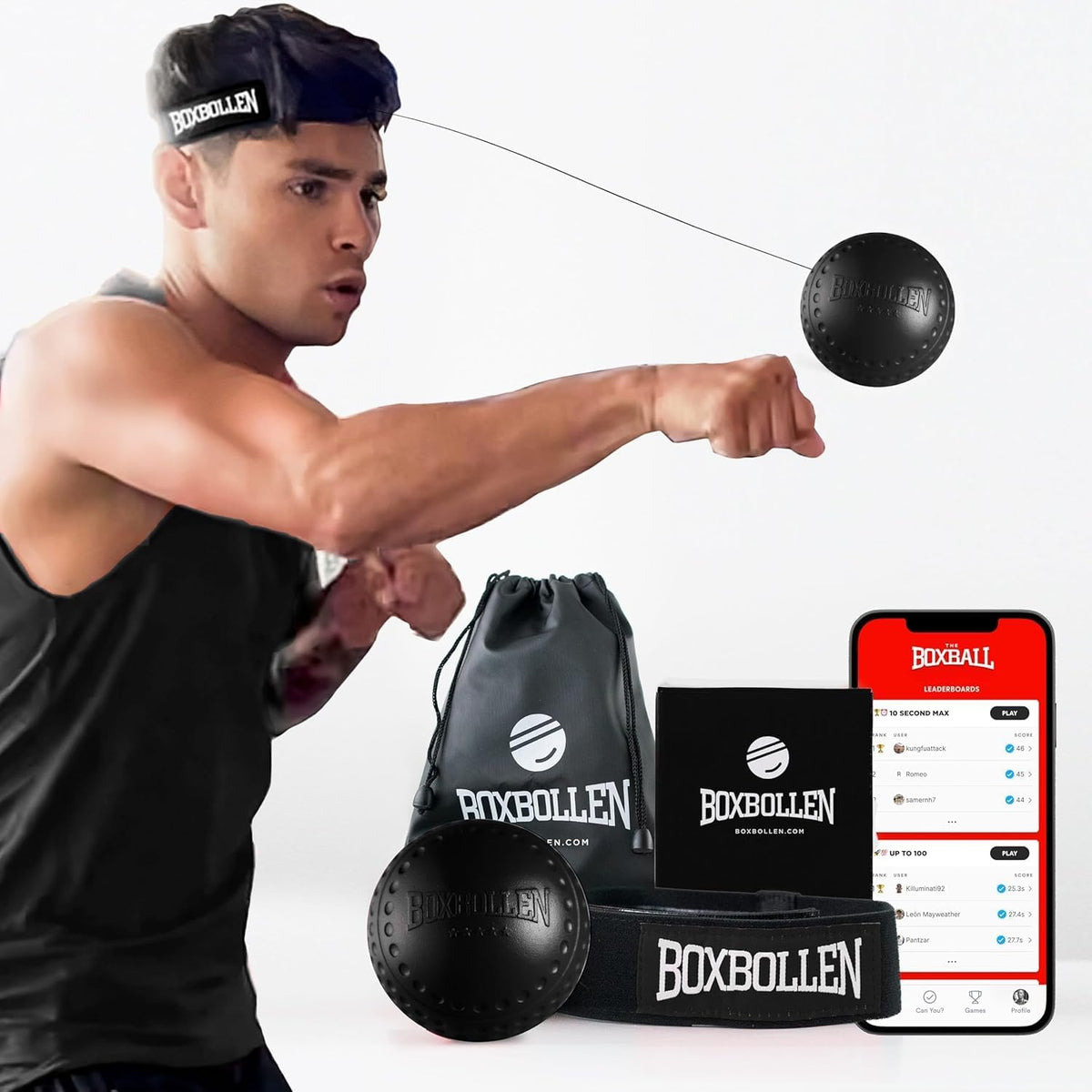 Boxbollen® Pelota de Reflejo de Boxeo - Juego de Entrenamiento en C...