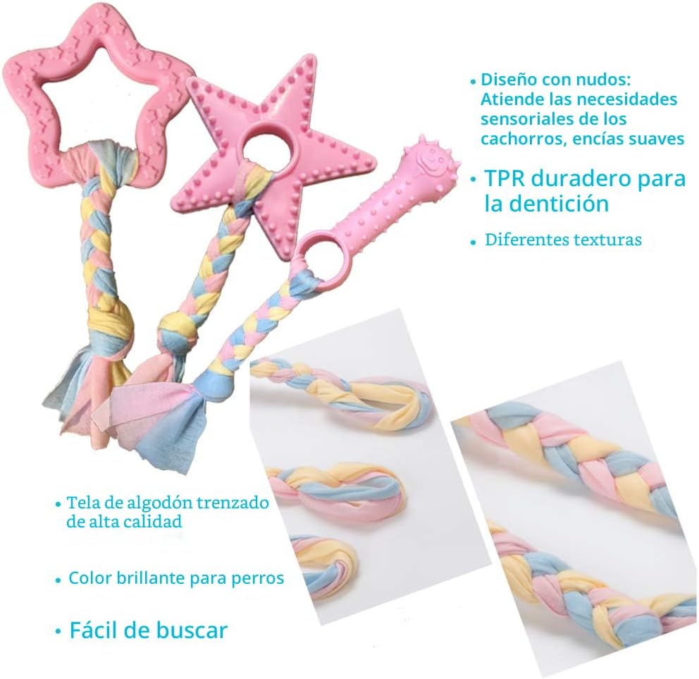Volacopets Juguetes para cachorros para dentición, juguetes mastica...