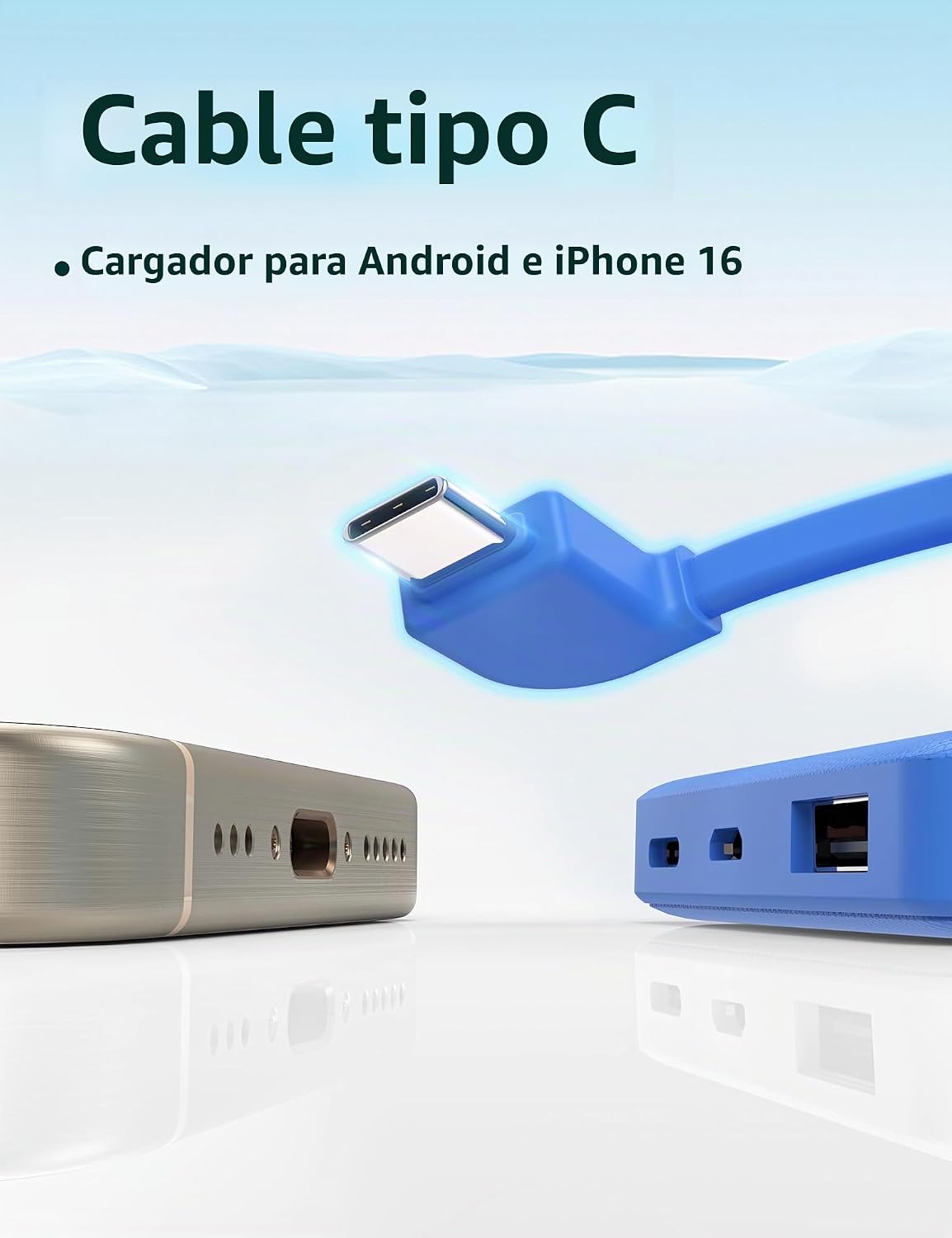 miisso - Batería externa de 6000 mAh ultradelgada con cables incorp...