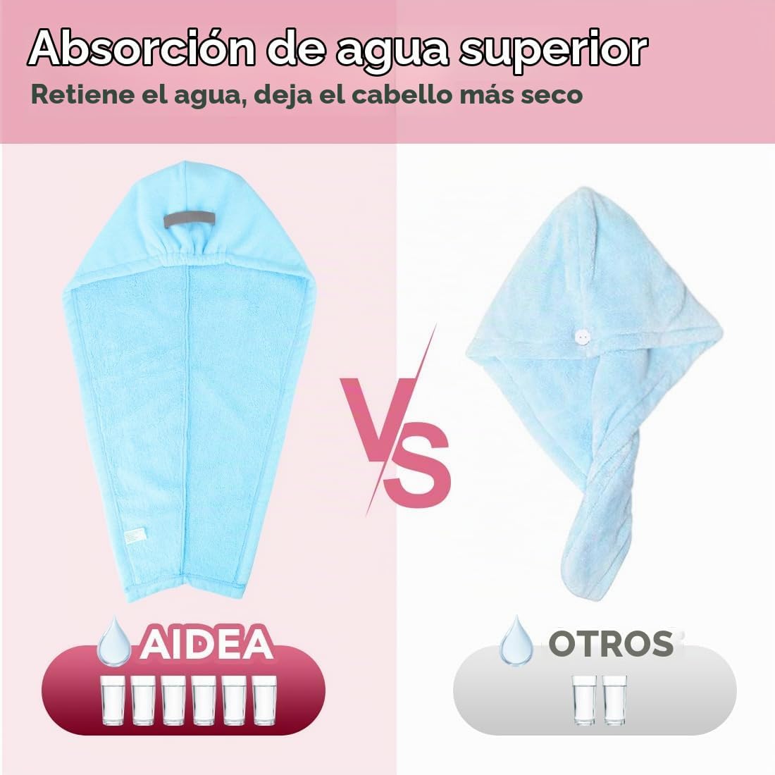 AIDEA Toalla de microfibra para el cabello, toallas de pelo abierta...