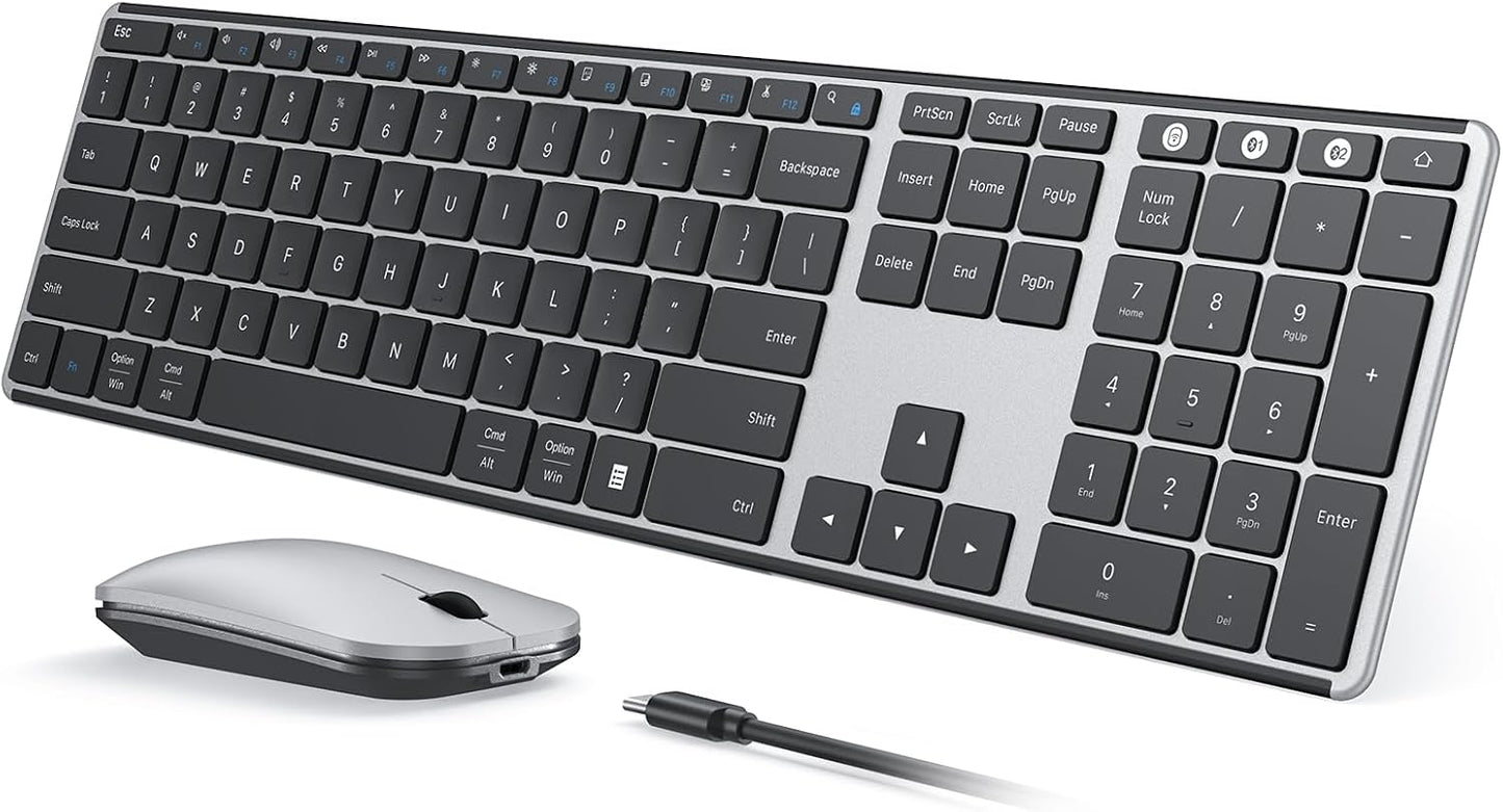 seenda SKM64-3 Combo de teclado inalámbrico Bluetooth y mouse para...