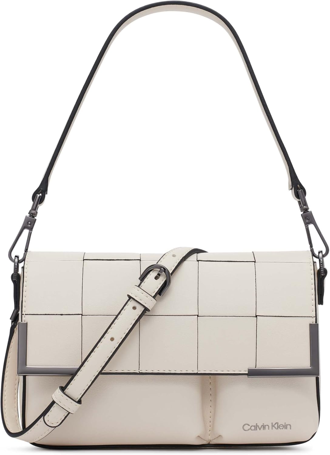 Calvin Klein Bandolera organizacional con solapa de mica para mujer