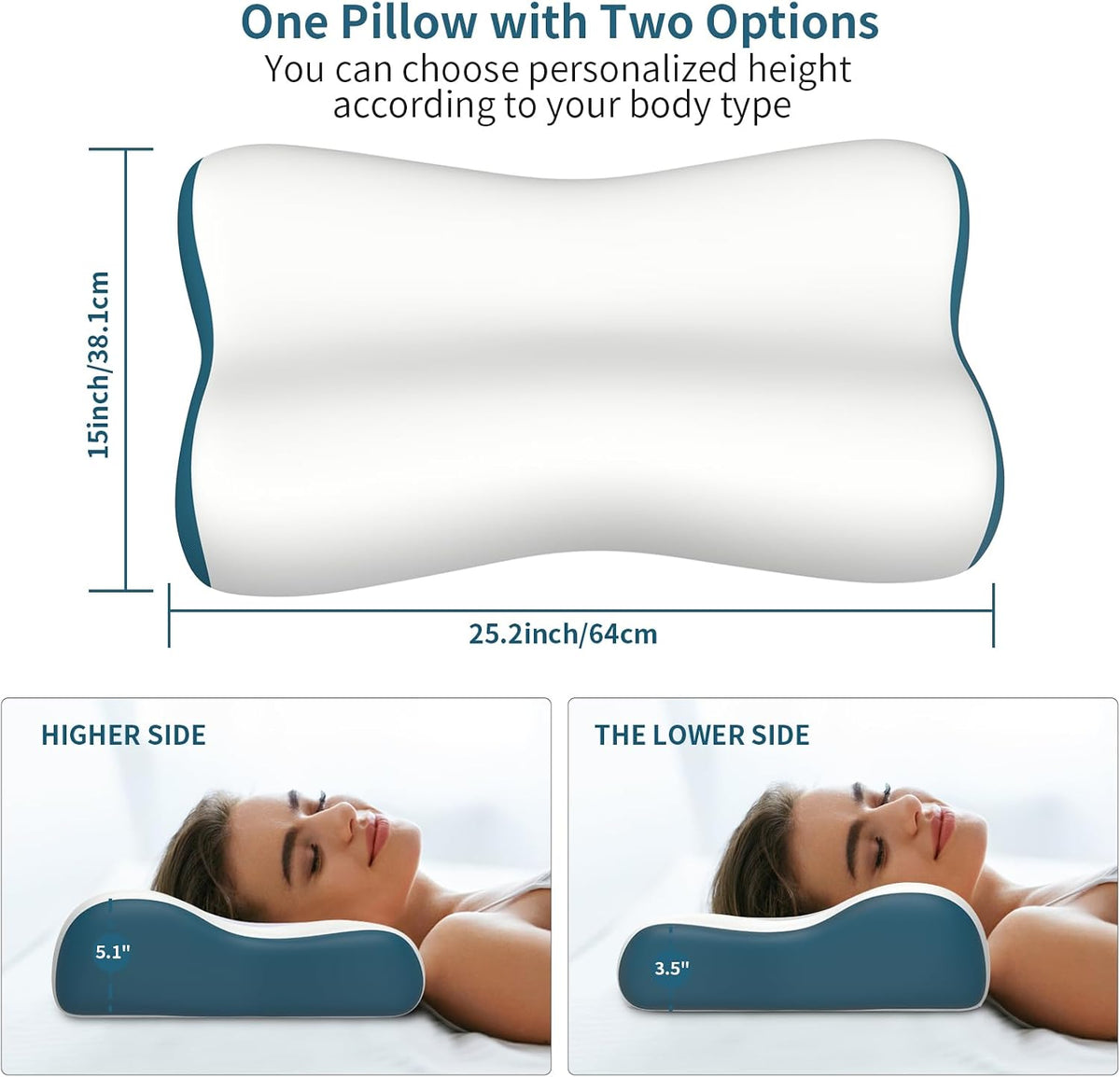 Almohada cervical para el cuello - Almohadas de espuma viscoelástic...