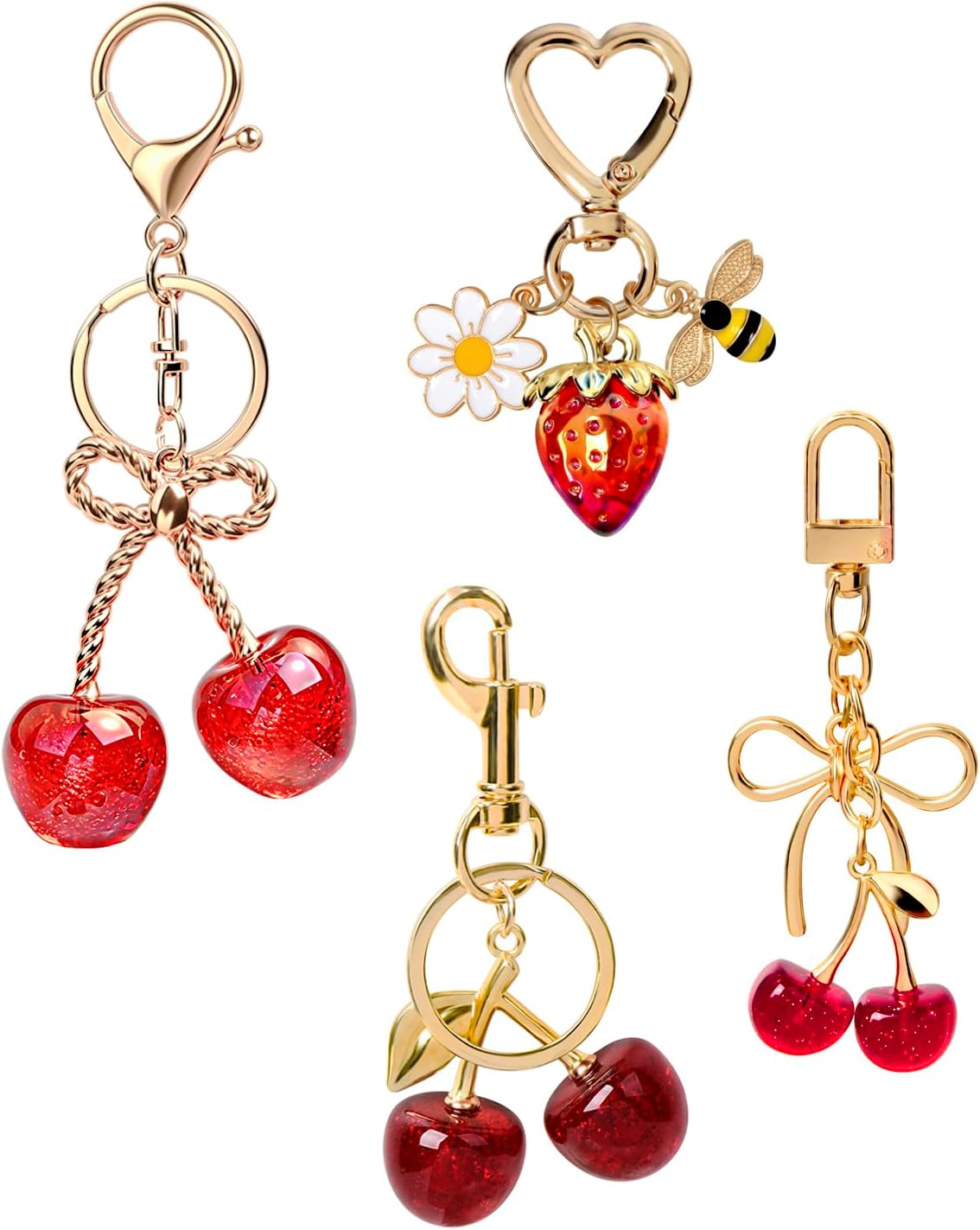 4 dijes para bolsos, bonitos accesorios para bolso y llavero de cer...