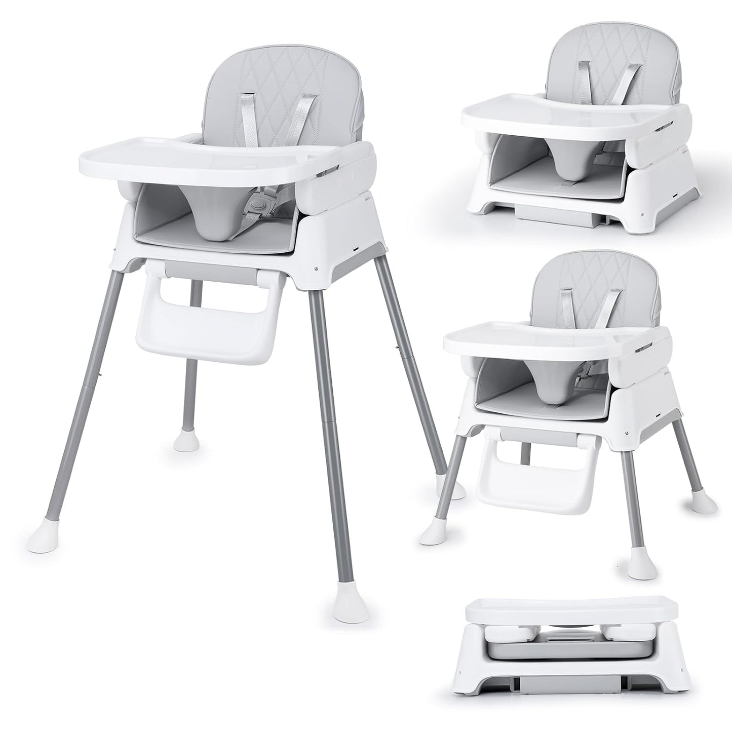 Silla alta para bebé 3 en 1, Sillas ajustables convertibles Bellaba...