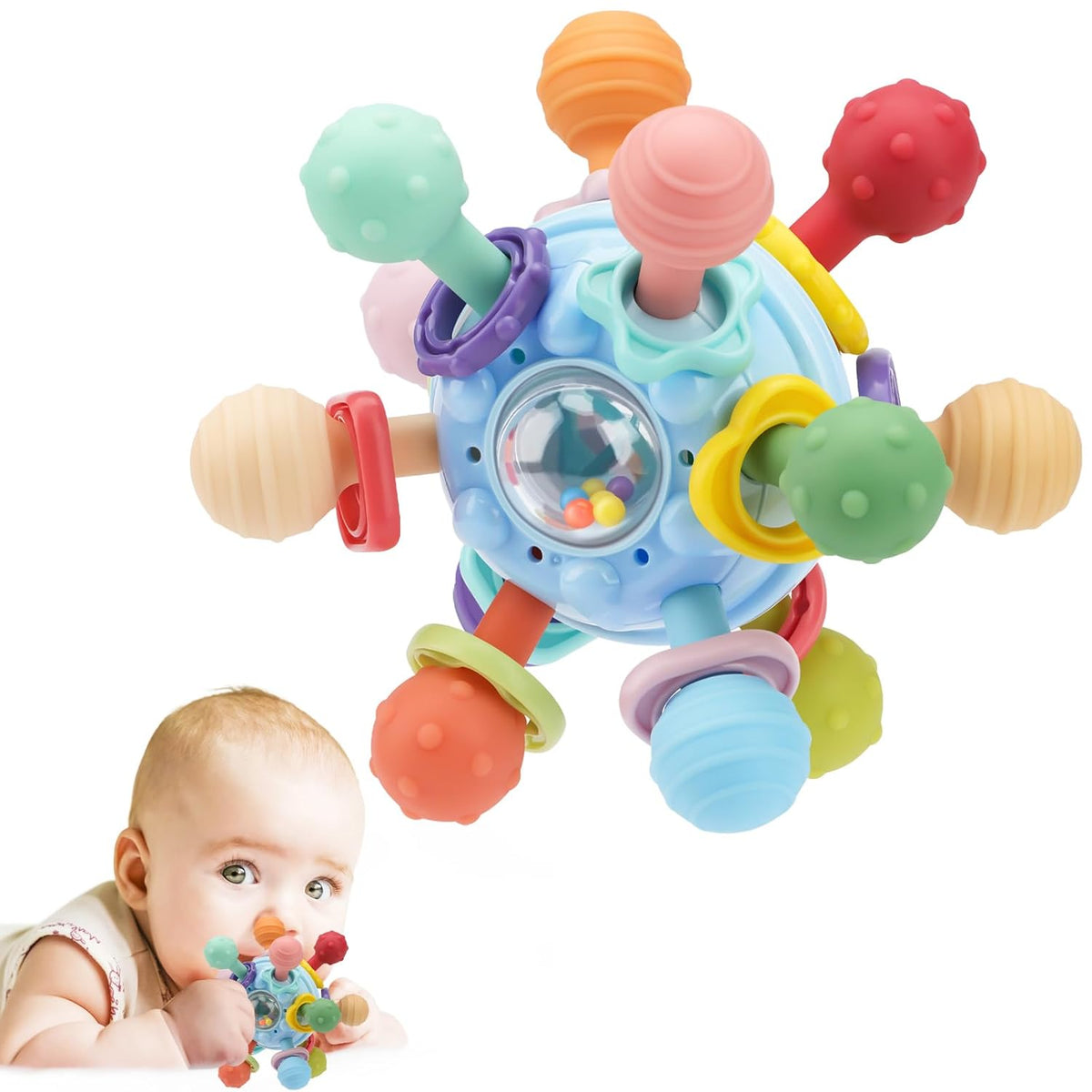 Juguetes Sensoriales Montessori para Bebés de 0-6 6-12 Meses, Morde...