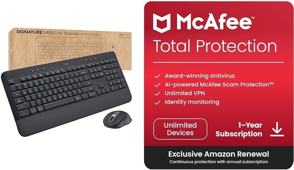 Logitech Signature MK650 Combo para Negocios, Ratón y Teclado Inalá...