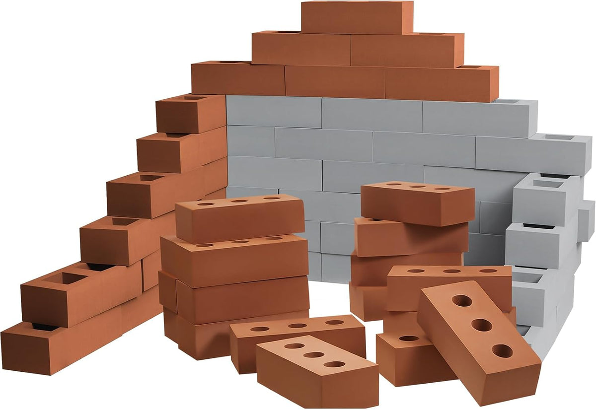 Deekin Bloques de construcción de ladrillo de espuma para niños, bl...