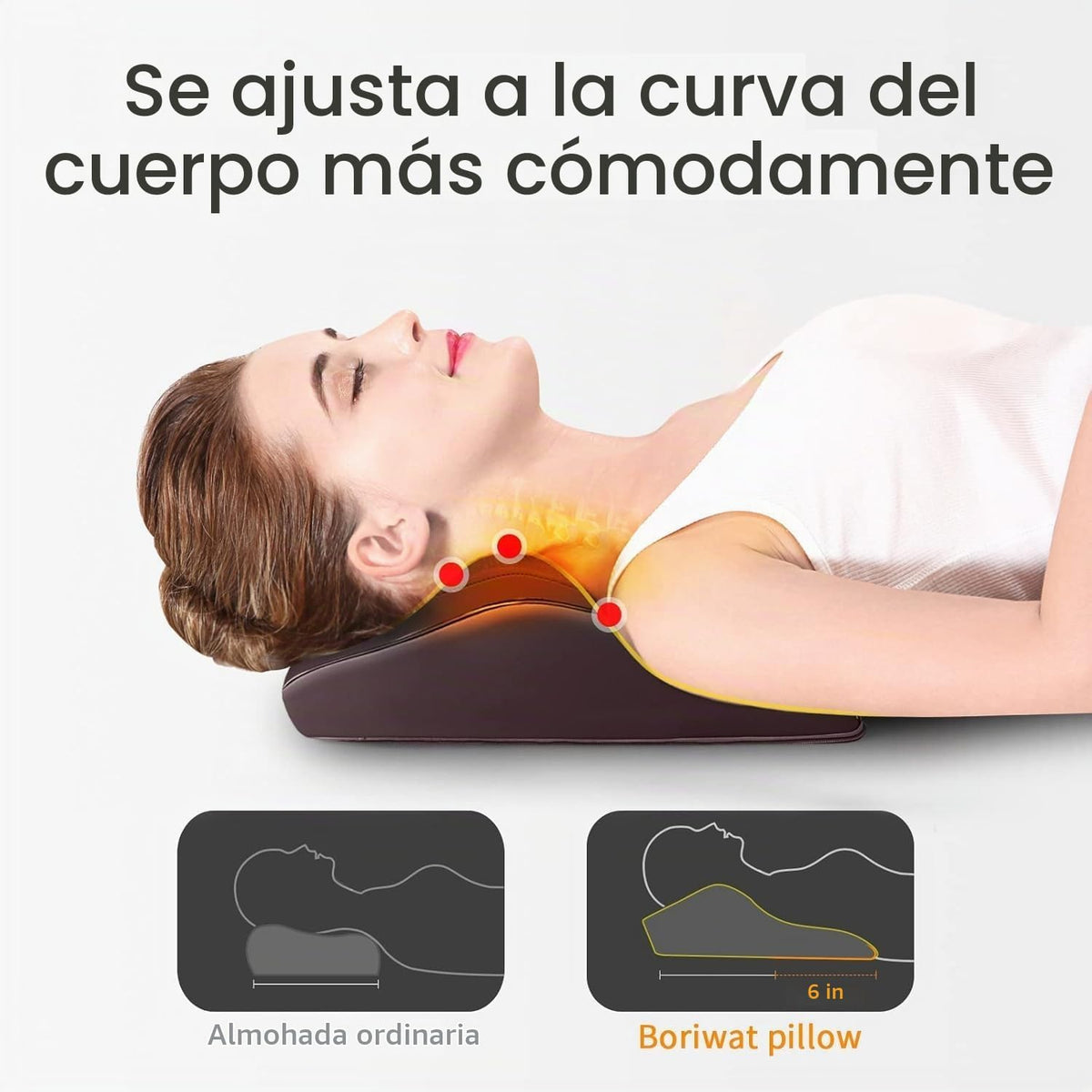 Boriwat Masajeador de espalda con calor, masajeadores para cuello y...