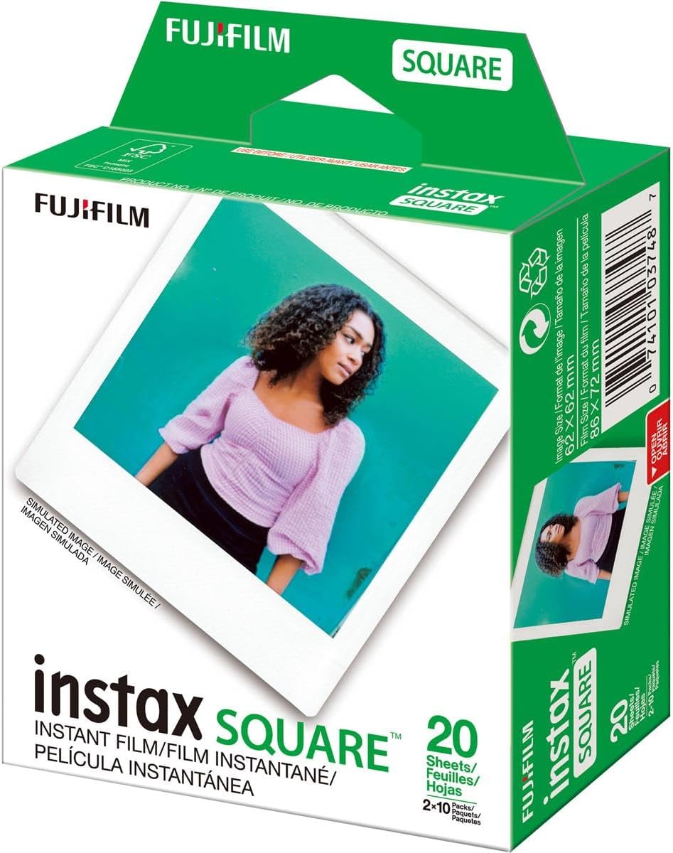Fujifilm Instax - Paquete de 2 películas instantáneas cuadradas a c...