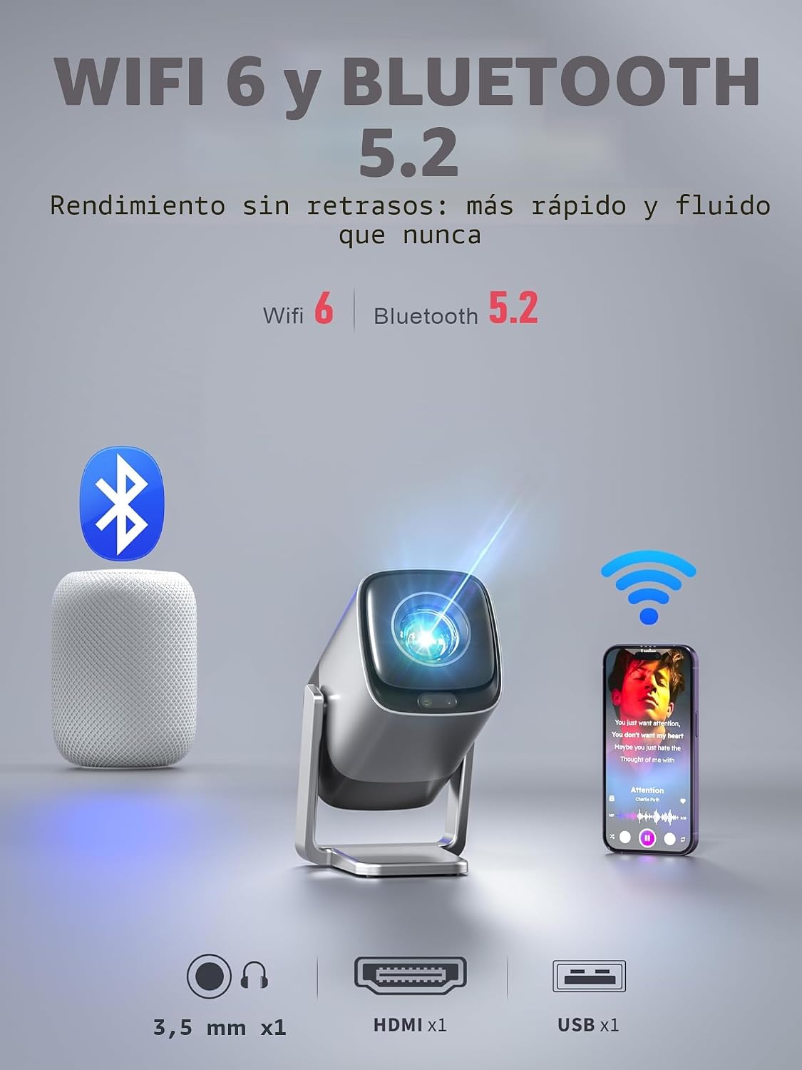 [Compatible con Netflix y TOF en tiempo real Focus] Mini proyector...