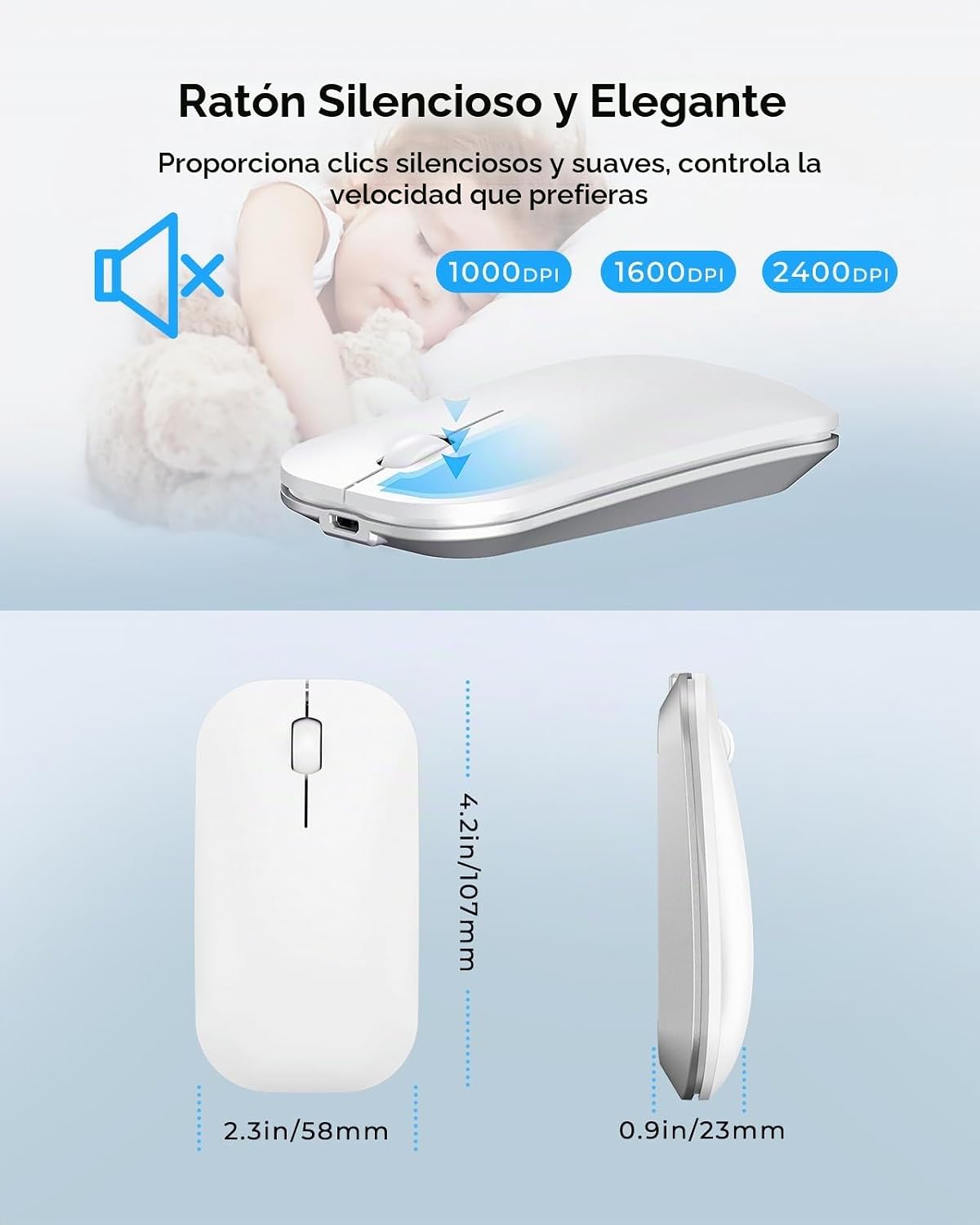 seenda SKM64-3 Combo de teclado inalámbrico Bluetooth y mouse para...