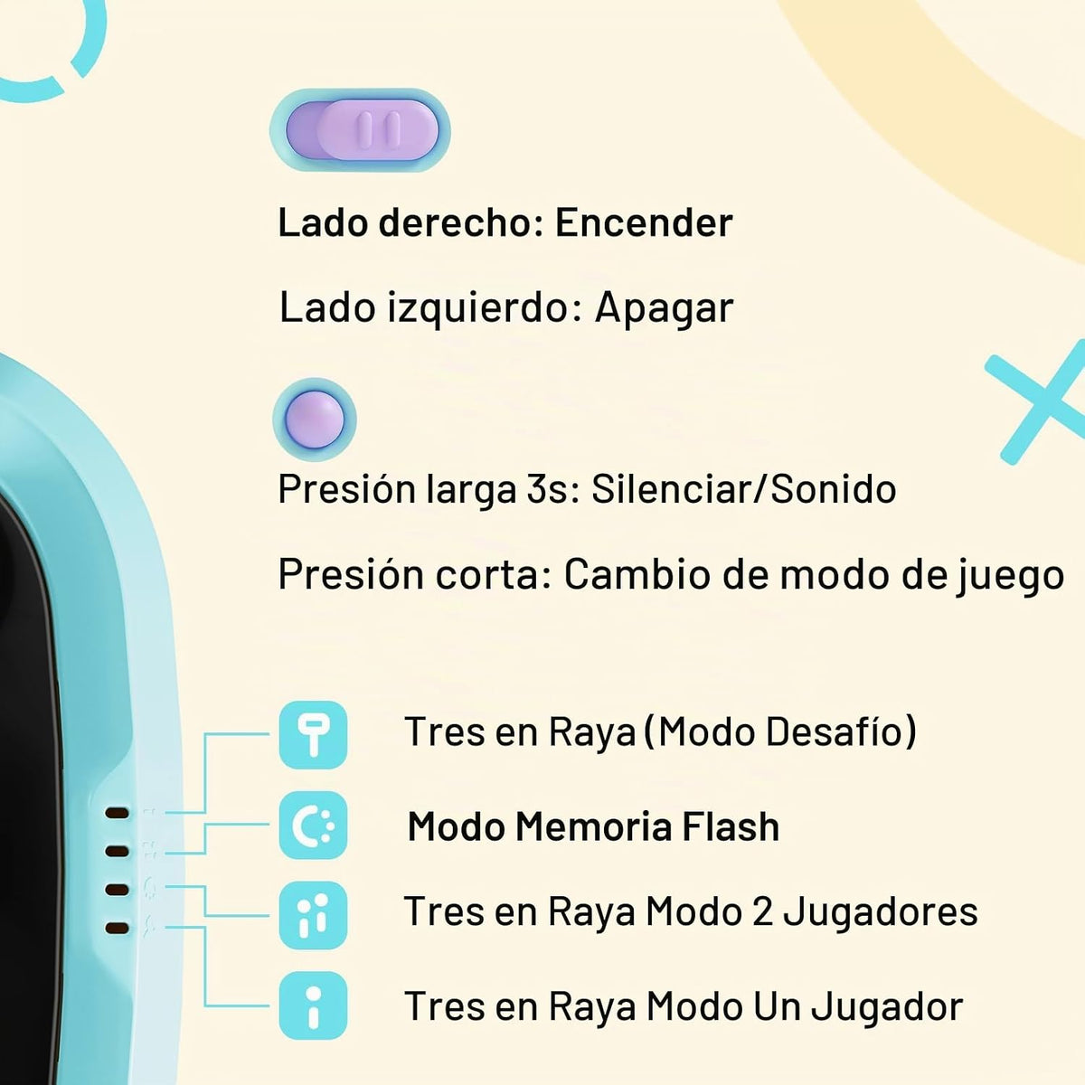 BearHonie Juego electrónico de Tic Tac Toe para viajes en coche, ju...