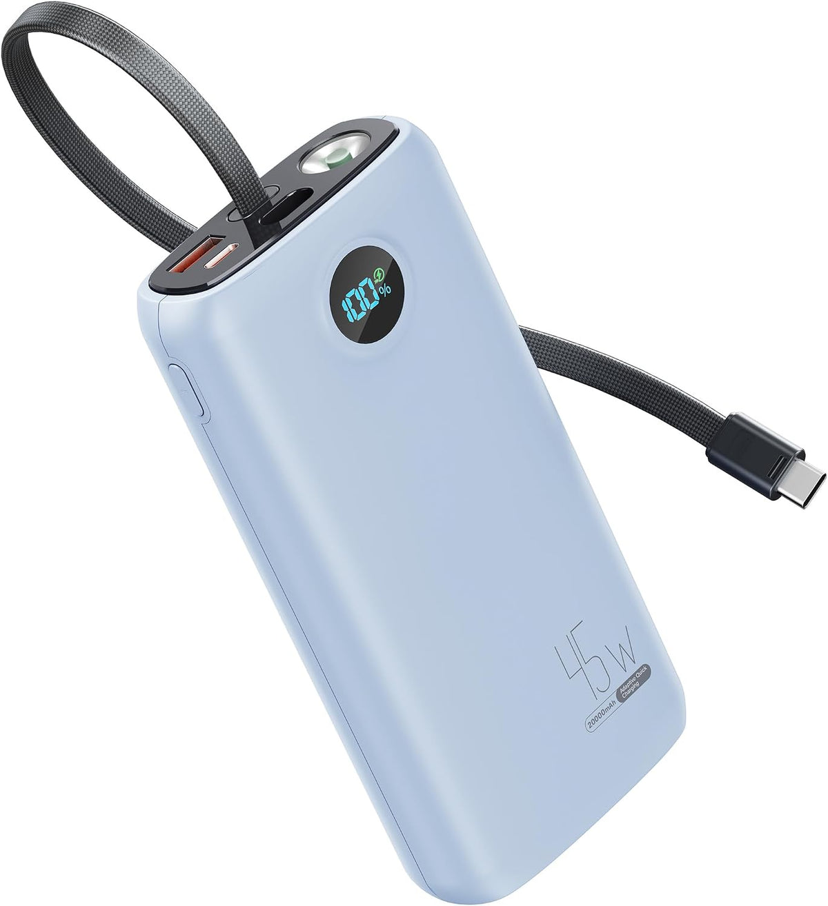 DIAMUAR Cargador portátil 20000mAh 45W, construido en cable USB C,...