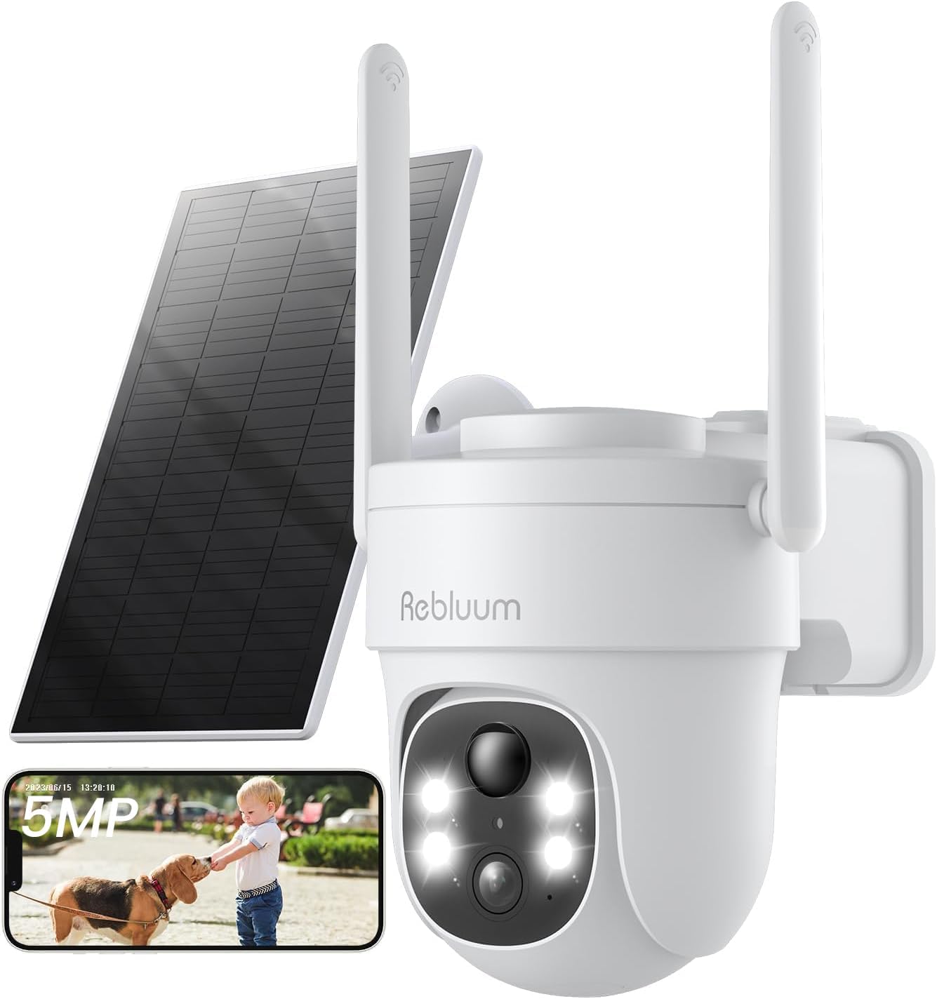 Rebluum 3K\/5MP cámaras de seguridad solares inalámbricas al aire l...
