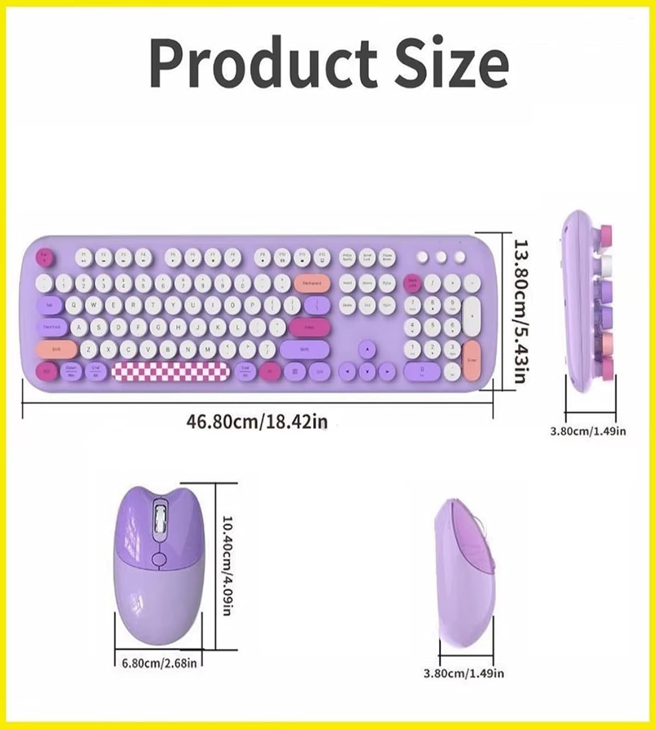 SaharaCase - Combo de teclado y mouse inalámbricos con clic silenci...