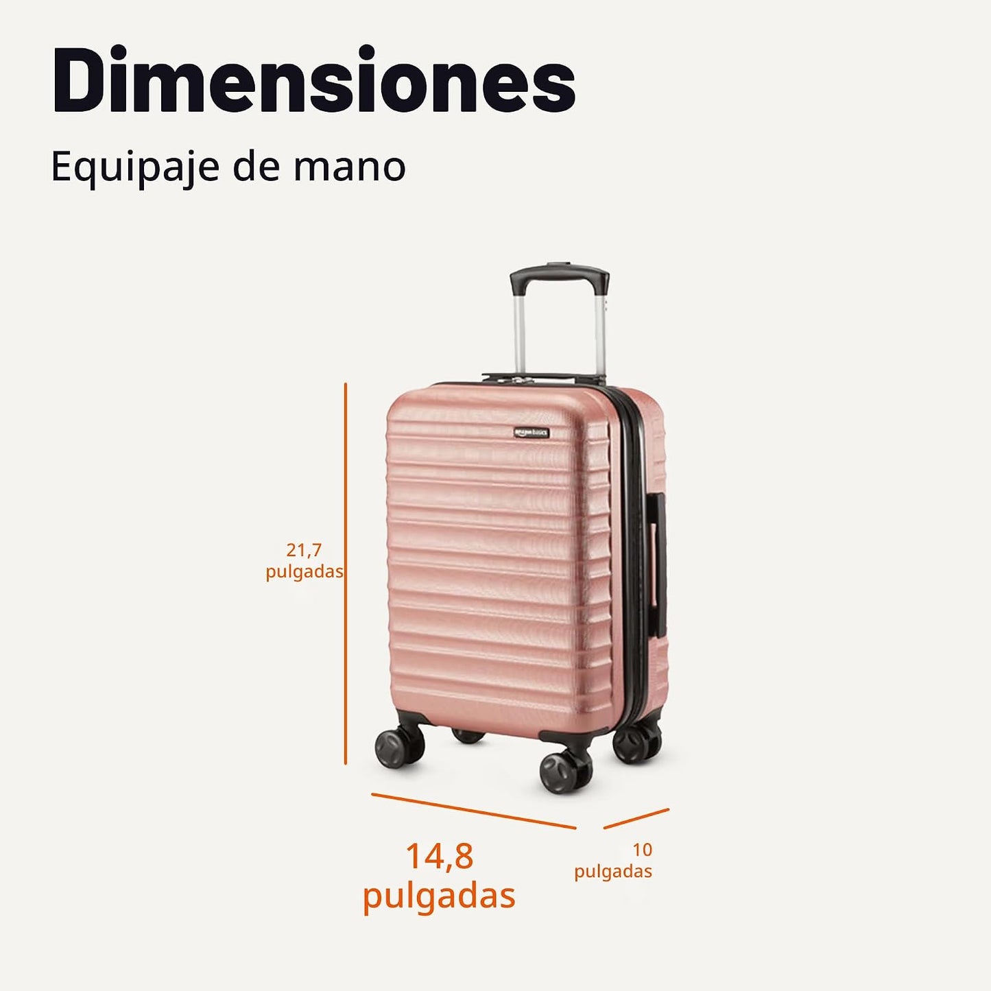 Amazon Basics Maleta rígida giratoria, equipaje de mano expandible...
