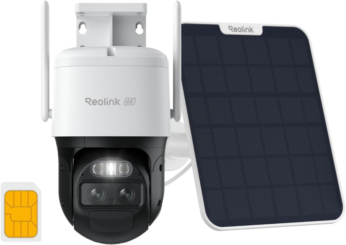 REOLINK Cámara de seguridad celular dual de la lente 4K al aire lib...