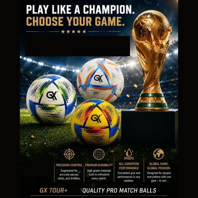 GX TOUR+ Balón de fútbol de poliuretano termoadherido tamaño 5 \u20...