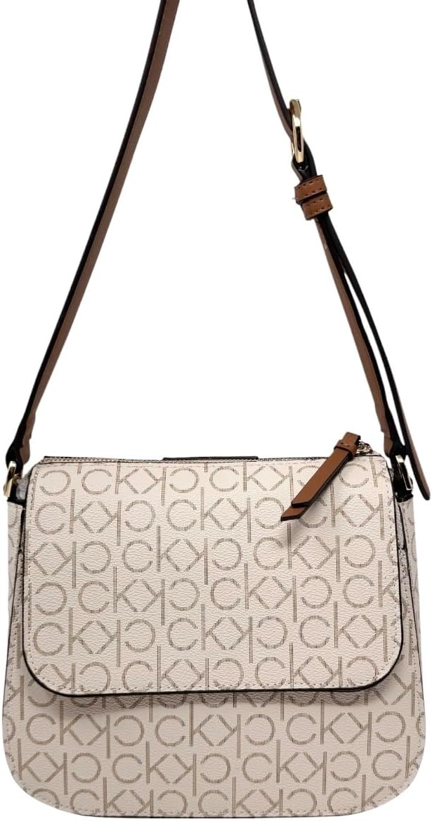 Calvin Klein Bandolera Frankie Cream Logo para mujer