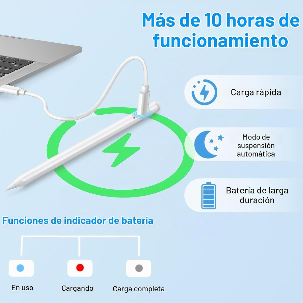 Lápiz capacitivo para iPad Apple: Carga rápida para lápiz de Apple...