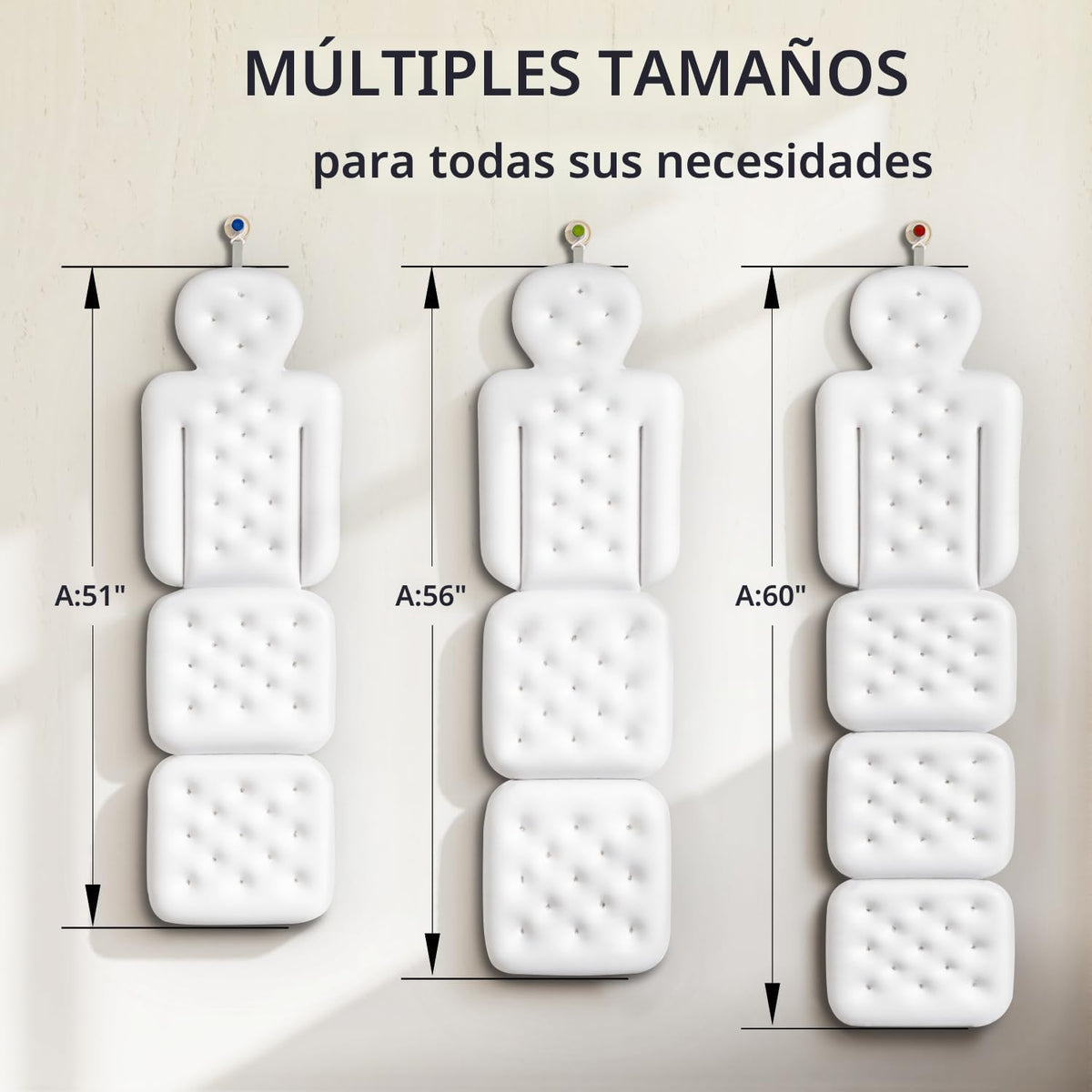 Almohada de baño de cuerpo completo para bañera, cojín grueso para...