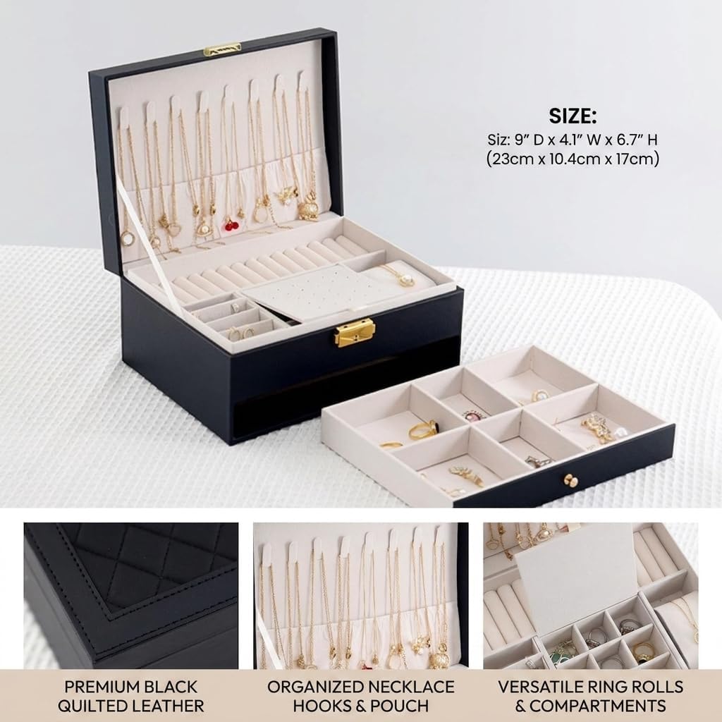GUOER Caja de Joyas para Mujer Niña Esposa - Grande Organizador de...