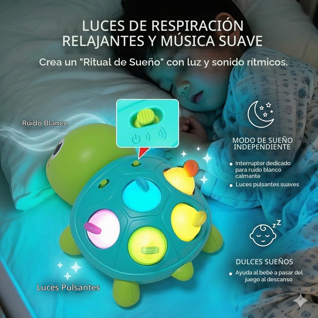 SOSUSHOE Juguete musical 3 en 1 de tortuga para bebé, juguete para...