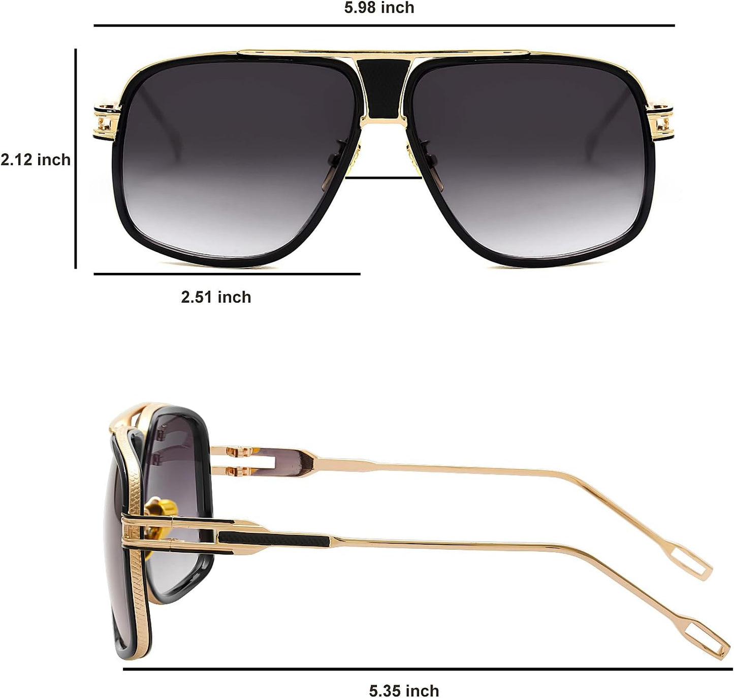 Tskestvy Gafas de sol de aviador de gran tamaño de los años 70 para...