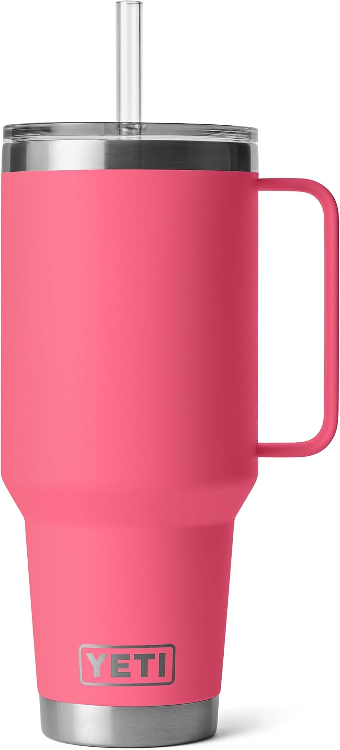 YETI Rambler - Vaso de viaje con asa y tapa con popote, 42 onzas, v...
