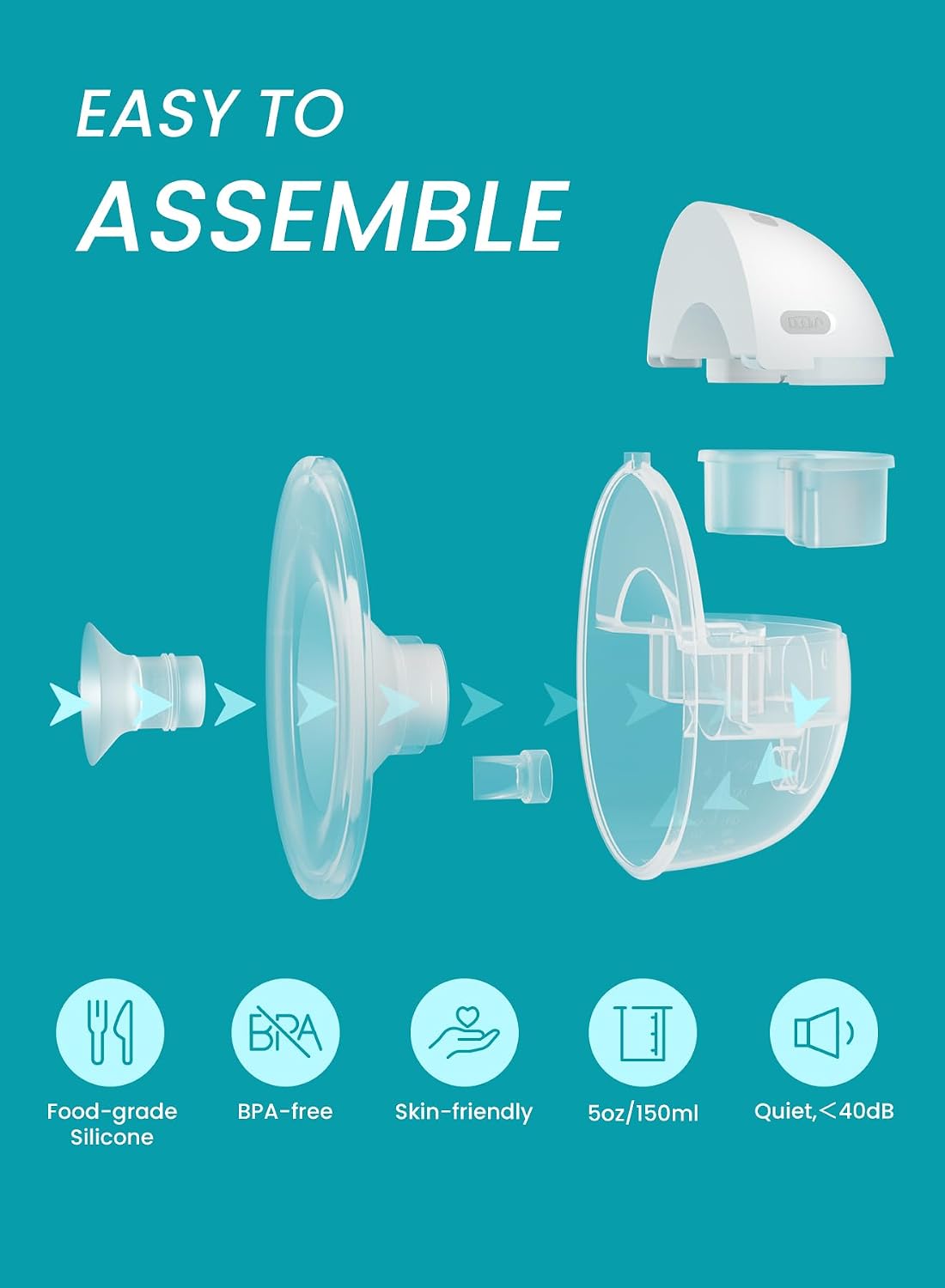 Paruu Extractor de Leche con Manos Libres P16, Extractor de Leche P...