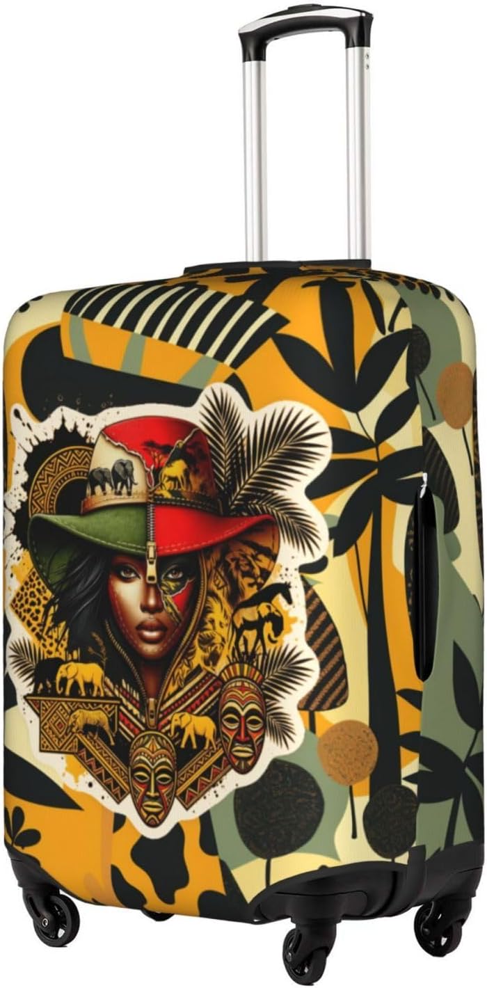 Hepmant Protector de maleta de viaje para mujer afroamericana, elás...