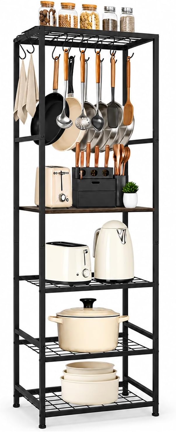 DALEMHOME Organizador de ollas y sartenes, estante de cocina de 5 n...