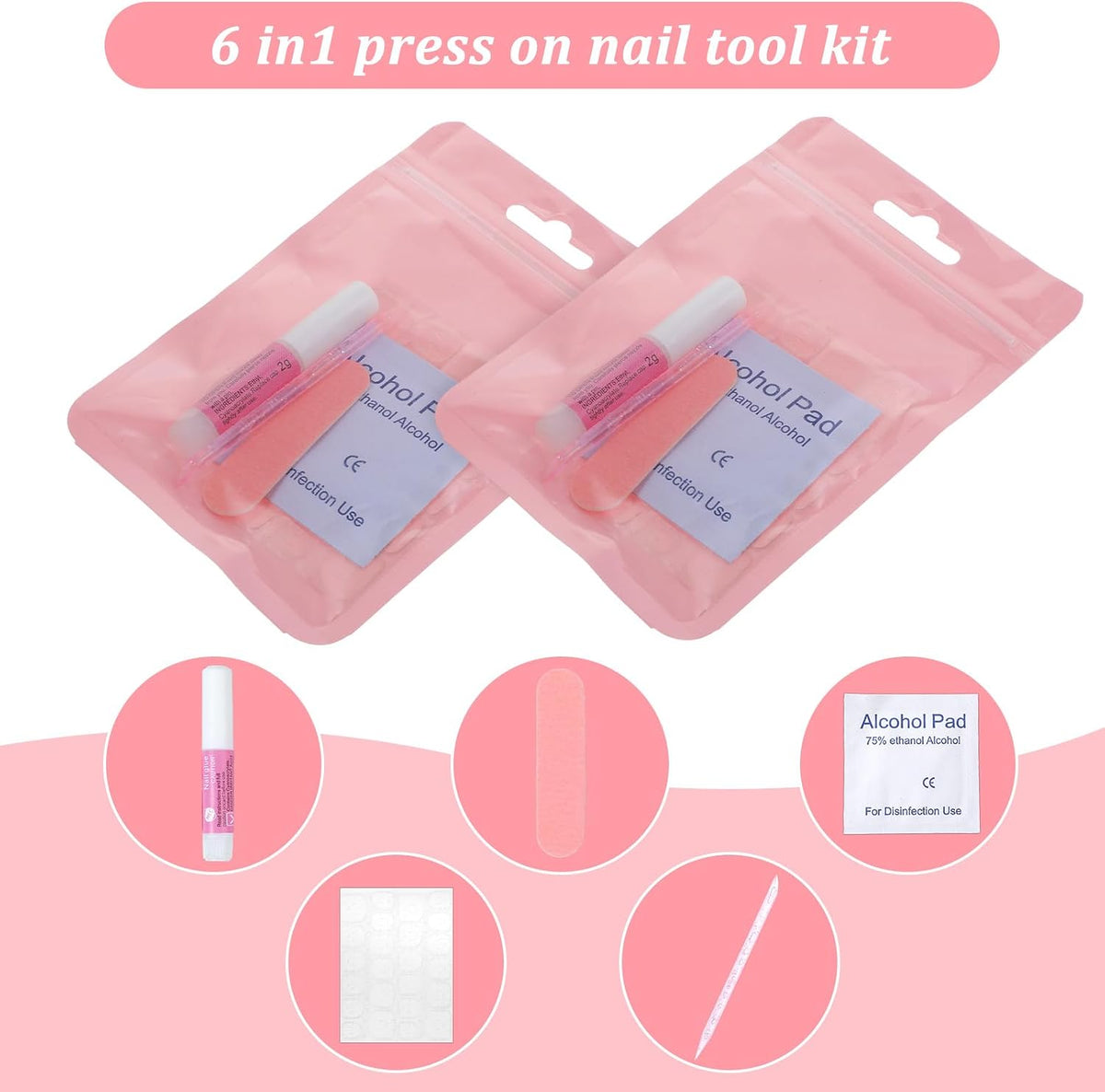 Kit de 120 herramientas de uñas a presión para empresas, kit desech...