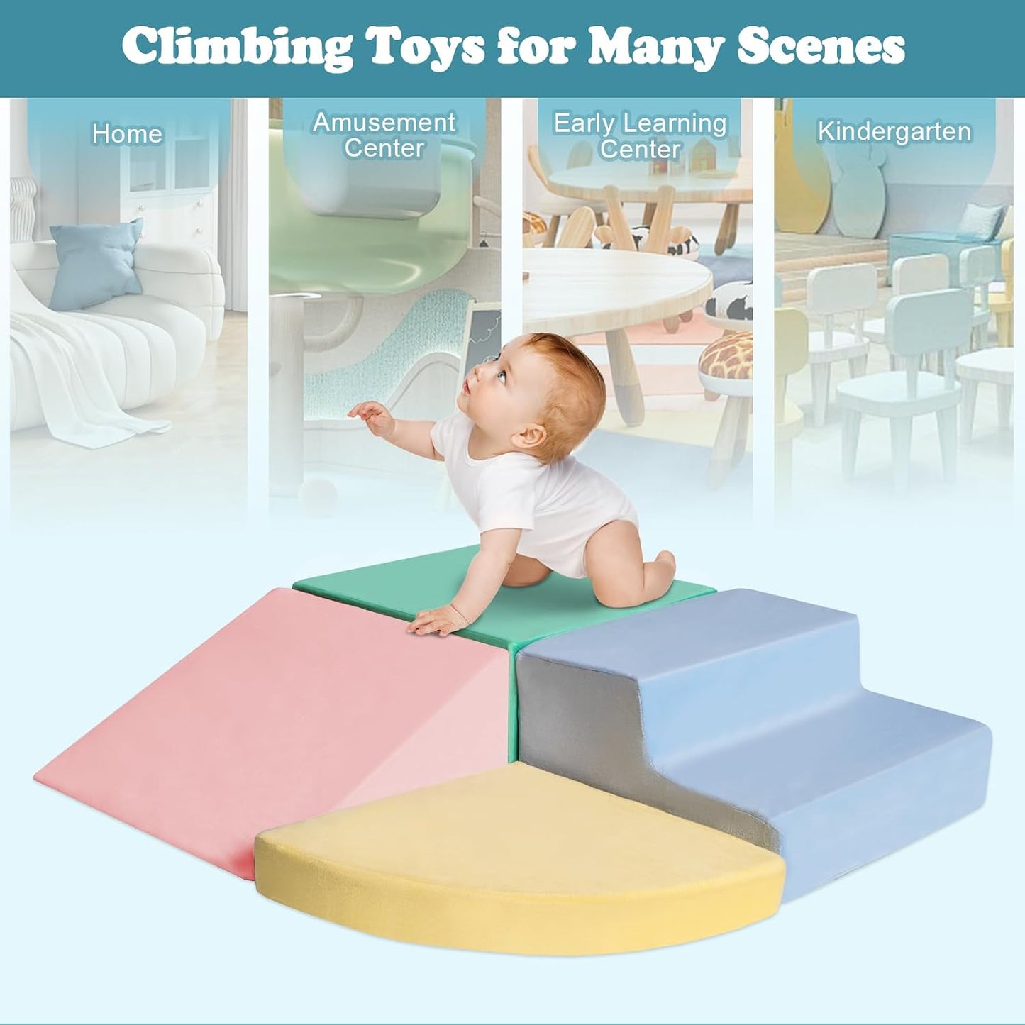 HHH HIKECUCAN Juguetes de escalada para niños de 1 a 3 años, bloque...