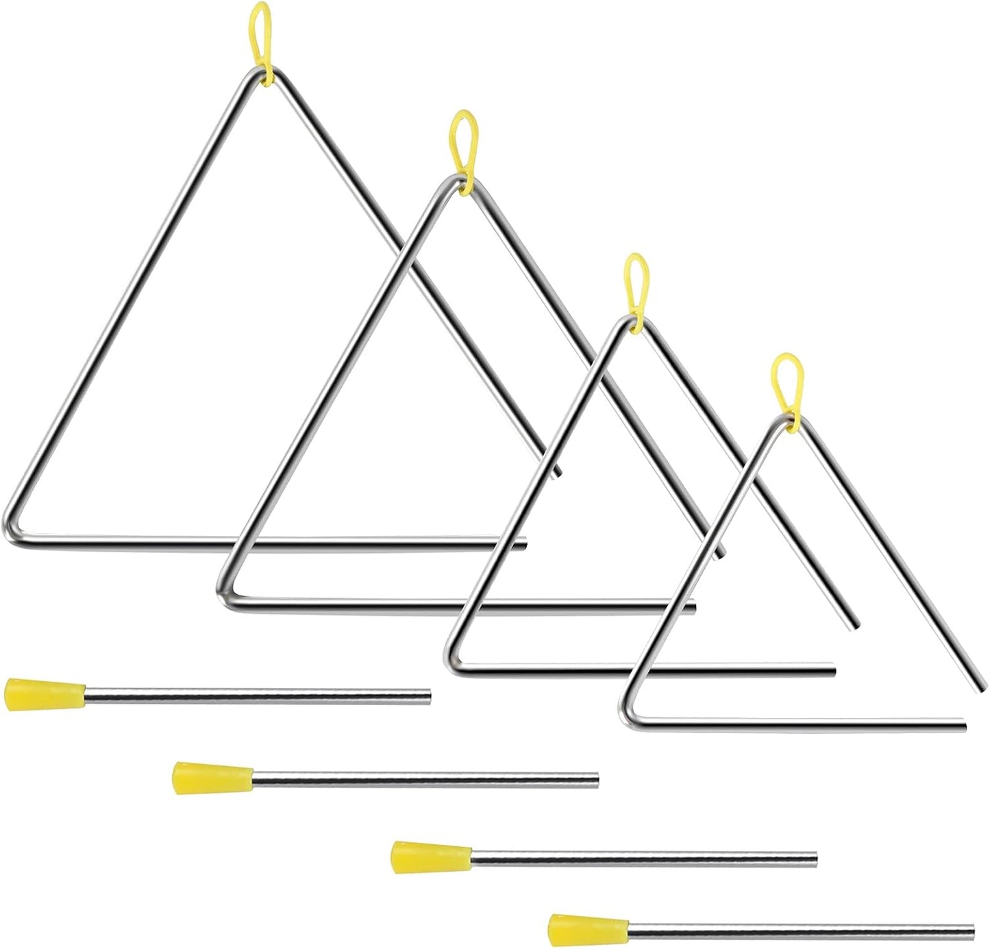 EASTROCK Juego de instrumentos triangulares, 4 paquetes de 7, 8, 9,...