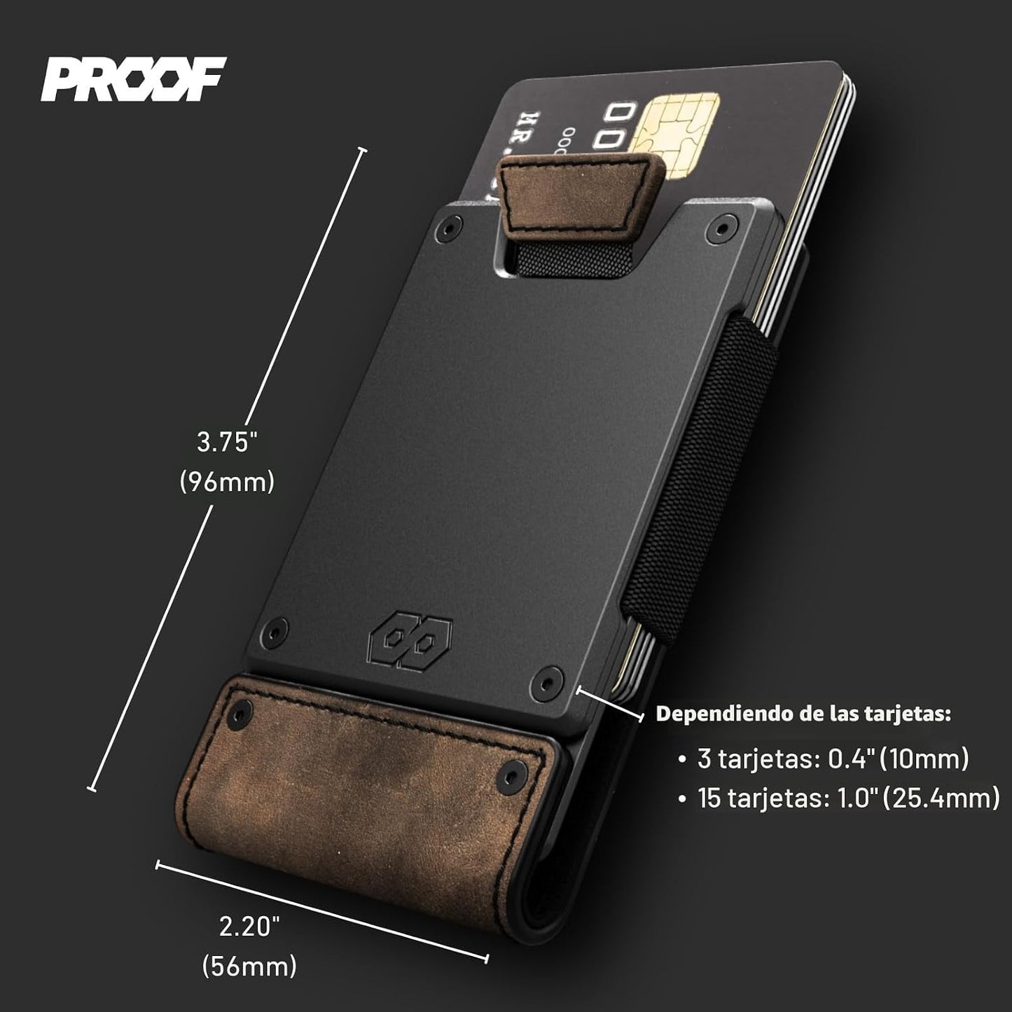 PROOF Cartera | Carteras minimalistas delgadas para hombre | Cuero...