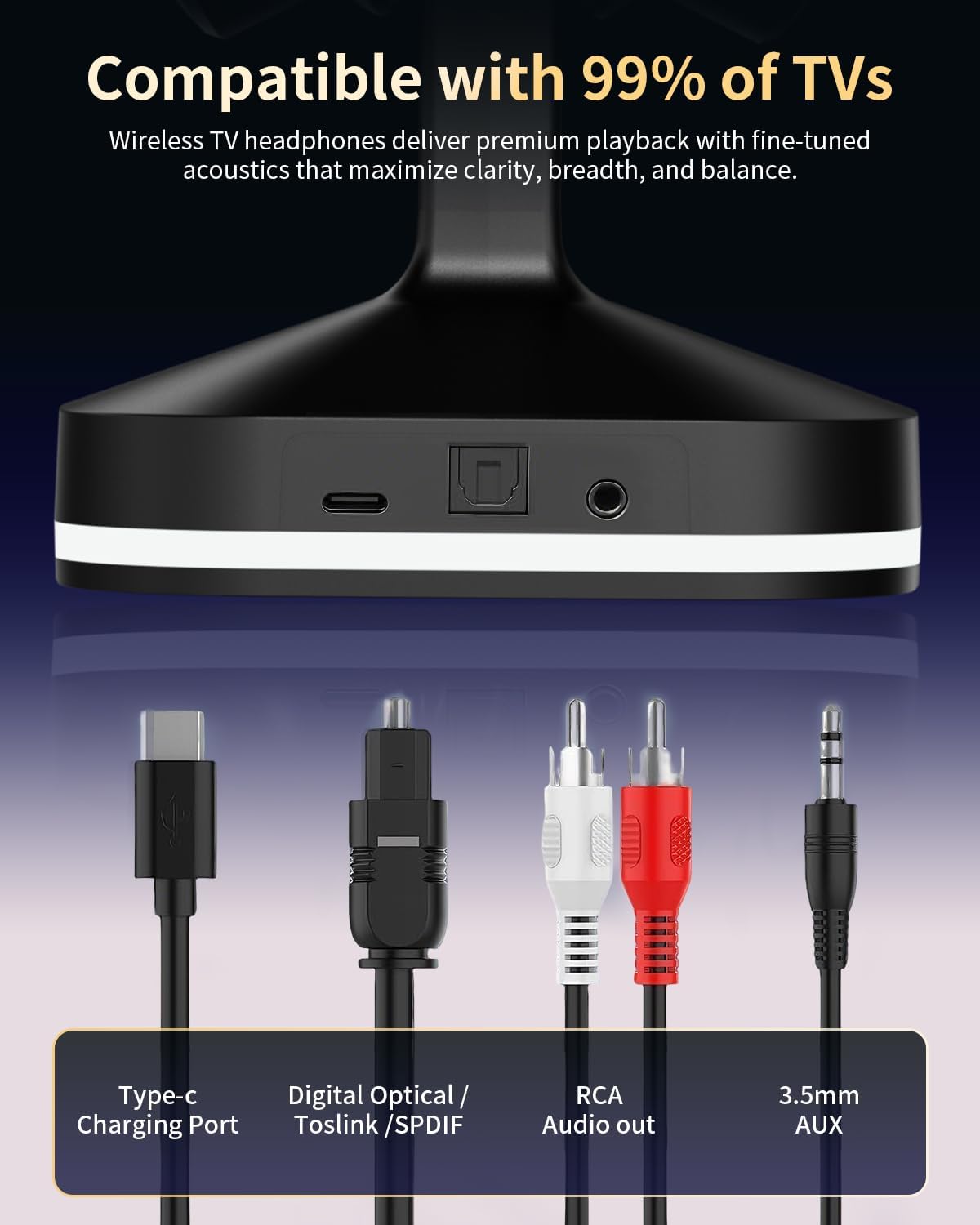 Wantek Auriculares inalámbricos para ver televisión, auriculares in...