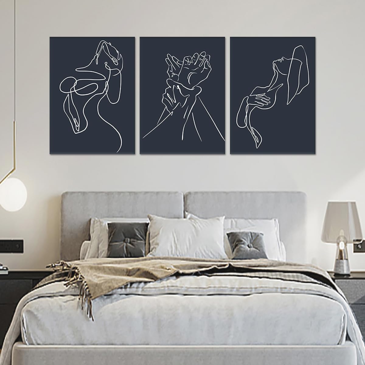 Arte de pared con contorno de cuerpo de mujer, decoración de pared...