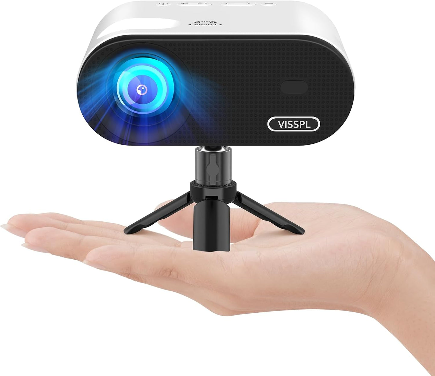 Mini proyector con WiFi y Bluetooth, proyector VISSPL FHD 1080P, pr...