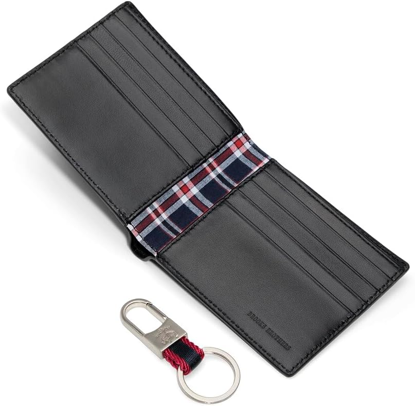 Brooks Brothers - Cartera plegable de piel para hombre con caja de...