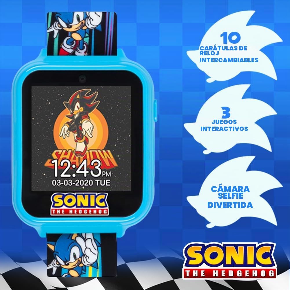Accutime Reloj inteligente educativo SEGA Sonic The Hedgehog azul c...