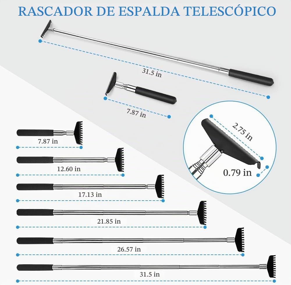 Rascador de espalda extensible portátil de gran tamaño, herramienta...