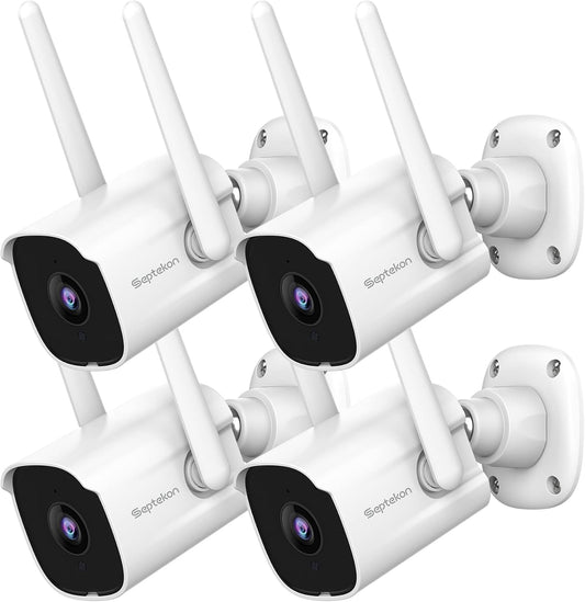 Septekon Cámaras de seguridad para el hogar 2K, paquete de 4 cámara...