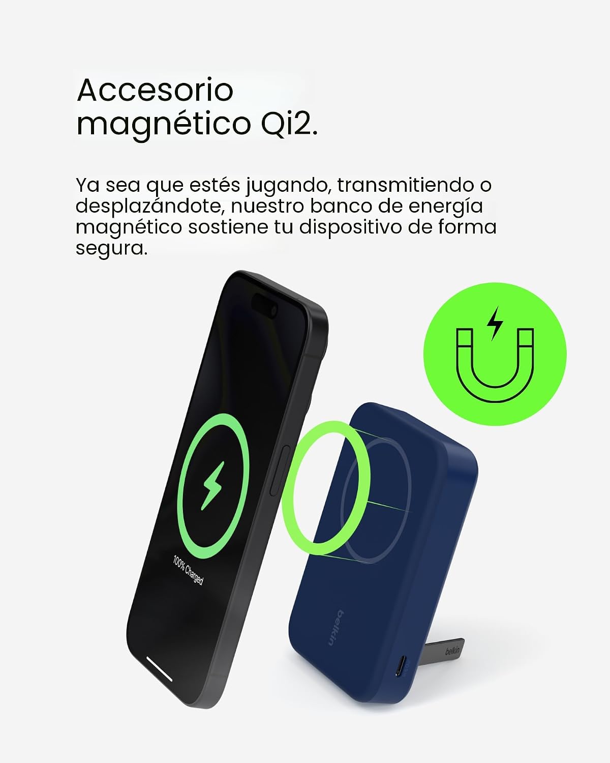 Belkin Cargador portátil, banco de energía inalámbrico de 15 W 1000...